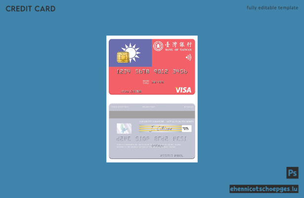Beispielvorschau der Visa-Debitkarte der Bank von Taiwan